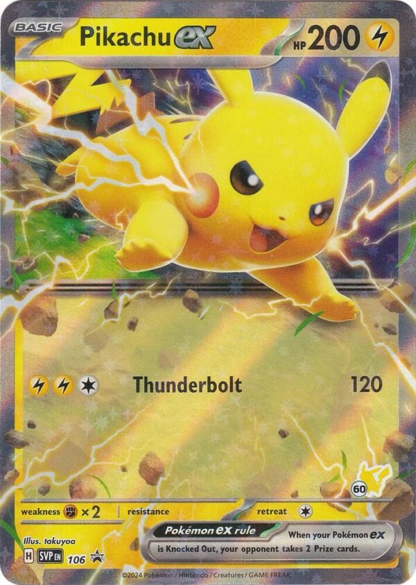 Pikachu ex (Pikachu 60) 106 Holofoil Battle Academy 2024