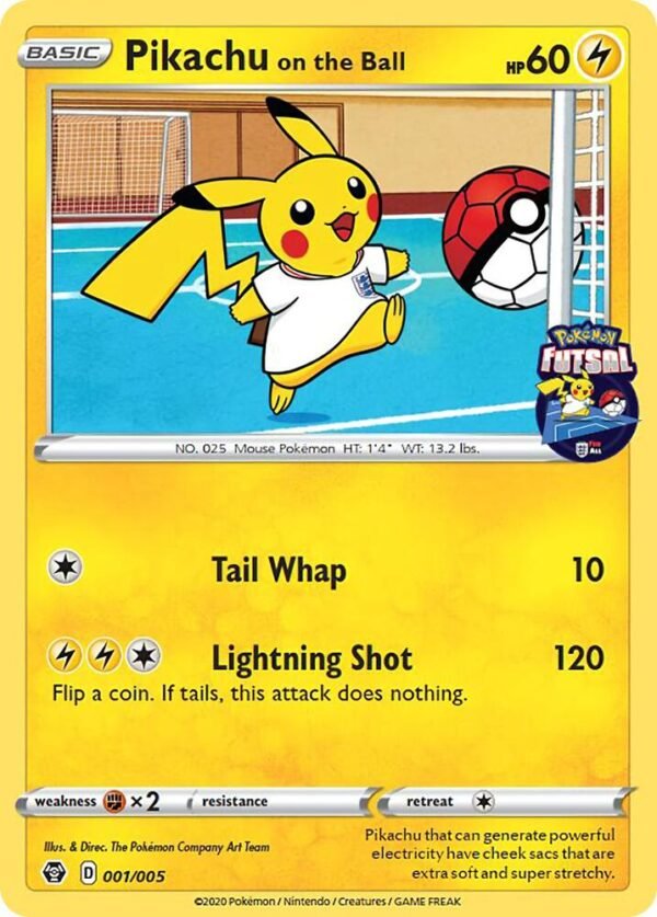 Pikachu on the Ball 001/005 (Pokemon Futsal) Normal Miscellaneous Cards & Products Pikachu on the Ball 001/005 (Pokemon Futsal) Normal Miscellaneous Cards & Products