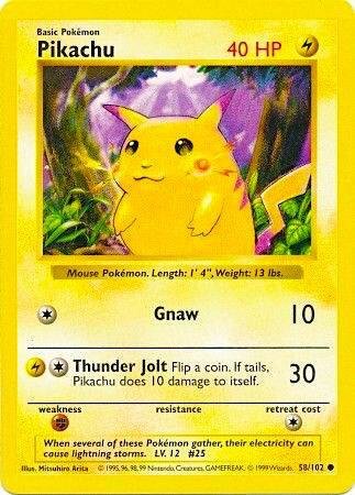 Pikachu (Red Cheeks) 058/102 Unlimited Base Set (Shadowless) Pikachu (Red Cheeks) 058/102 Unlimited Base Set (Shadowless)