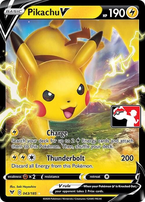 Pikachu V 043/185 Holofoil Prize Pack Series Cards Pikachu V 043/185 Holofoil Prize Pack Series Cards