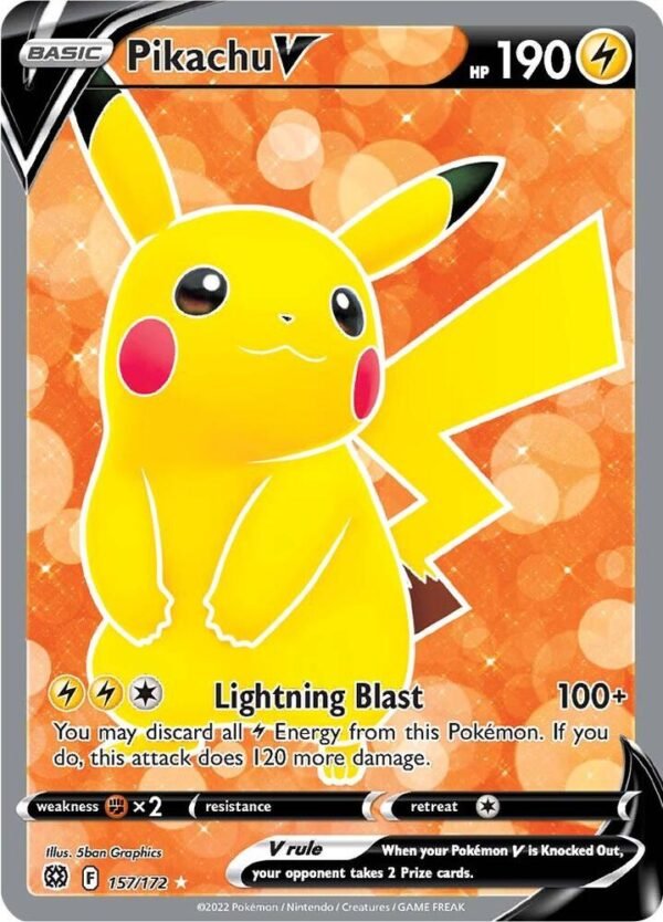 Pikachu V (Full Art) 157/172 Holofoil SWSH09: Brilliant Stars
