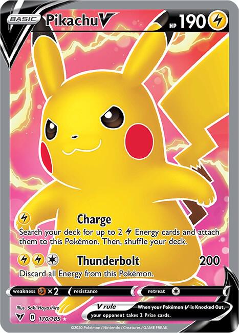 Pikachu V (Full Art) 170/185 Holofoil SWSH04: Vivid Voltage Pikachu V (Full Art) 170/185 Holofoil SWSH04: Vivid Voltage