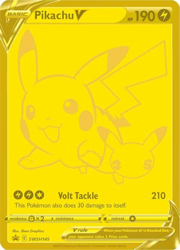 Pikachu V SWSH145 Holofoil SWSH: Sword & Shield Promo Cards Pikachu V SWSH145 Holofoil SWSH: Sword & Shield Promo Cards