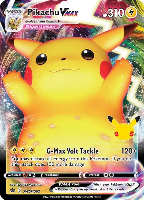 Pikachu VMAX SWSH062 Holofoil SWSH: Sword & Shield Promo Cards Pikachu VMAX SWSH062 Holofoil SWSH: Sword & Shield Promo Cards