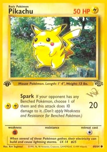 Pikachu [W Stamped] 60/64 Normal WoTC Promo