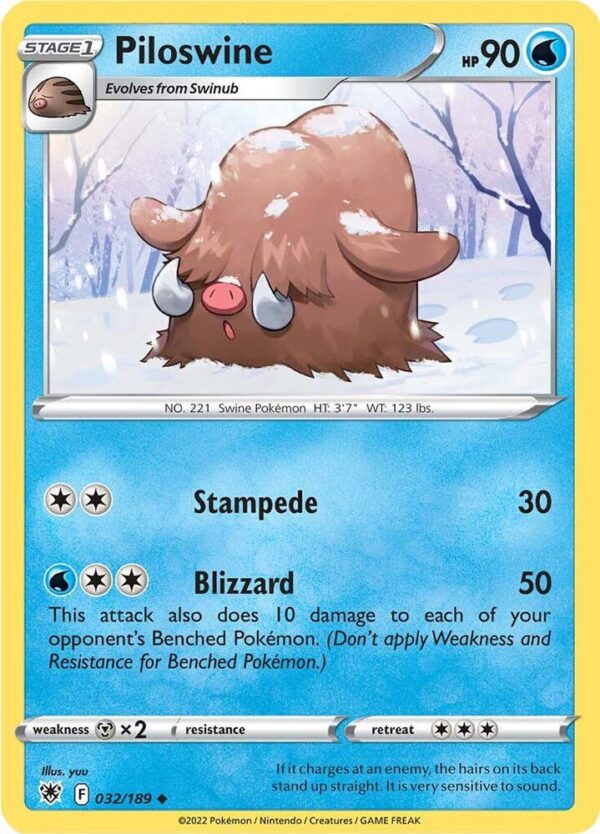 Piloswine 032/189 Reverse Holofoil SWSH10: Astral Radiance Piloswine 032/189 Reverse Holofoil SWSH10: Astral Radiance