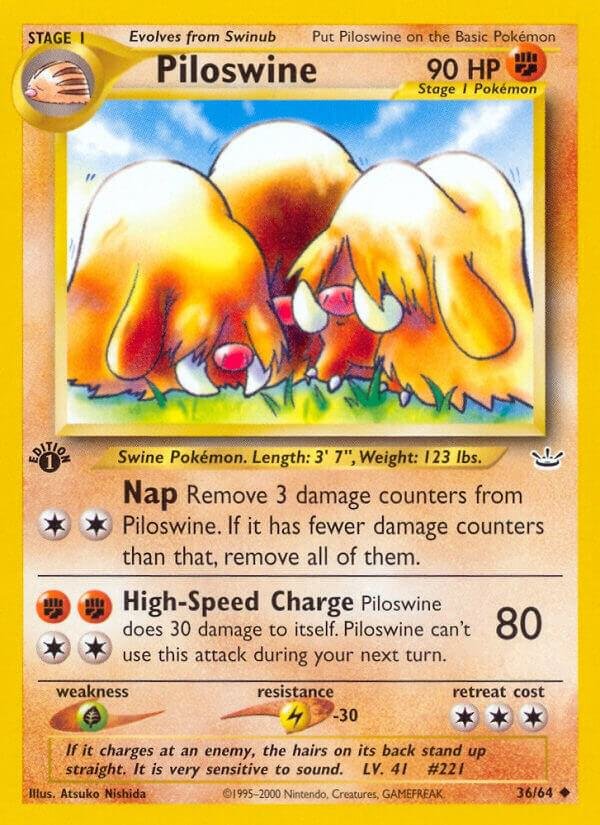 Piloswine 36/64 1st Edition Neo Revelation