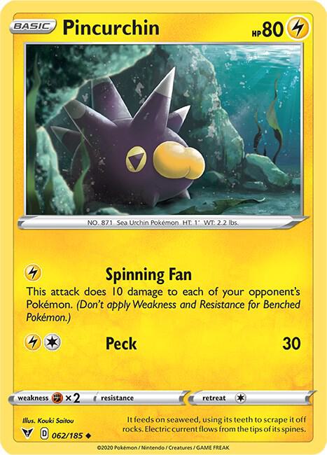 Pincurchin 062/185 Reverse Holofoil SWSH04: Vivid Voltage