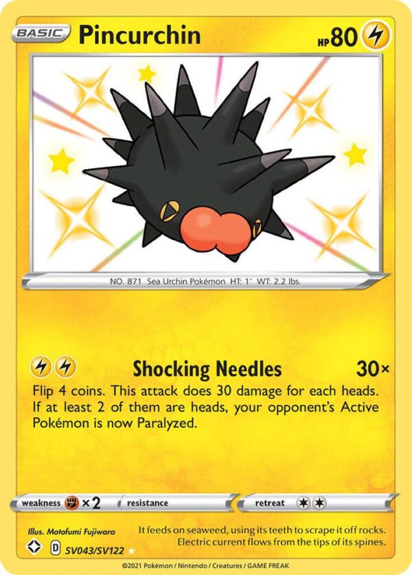 Pincurchin SV043/SV122 Holofoil Shining Fates: Shiny Vault