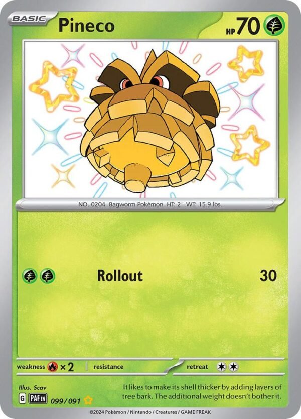 Pineco 099/091 Holofoil SV: Paldean Fates