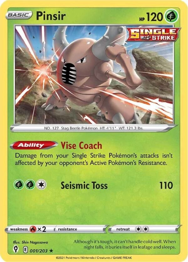 Pinsir 001/203 Normal SWSH07: Evolving Skies Pinsir 001/203 Normal SWSH07: Evolving Skies