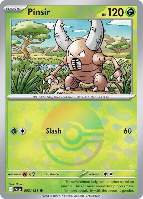 Pinsir (Poke Ball Pattern) 003/131 Holofoil SV: Prismatic Evolutions Pinsir (Poke Ball Pattern) 003/131 Holofoil SV: Prismatic Evolutions