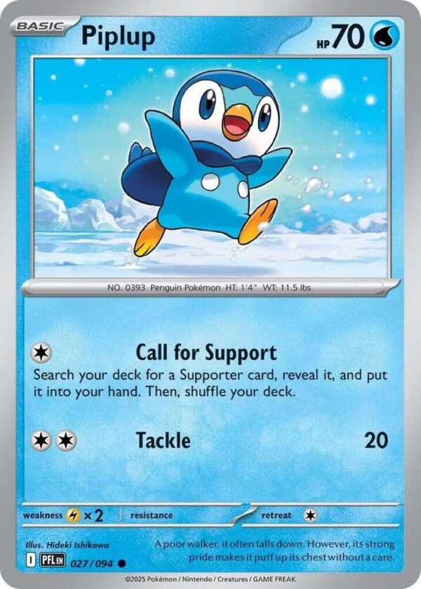 Piplup 027/094 Reverse Holofoil ME02: Phantasmal Flames