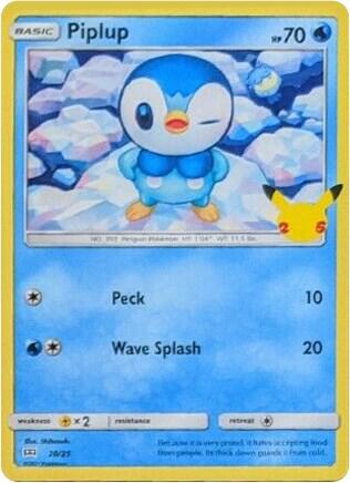 Piplup 20/25 020/025 Holofoil McDonald’s 25th Anniversary Promos