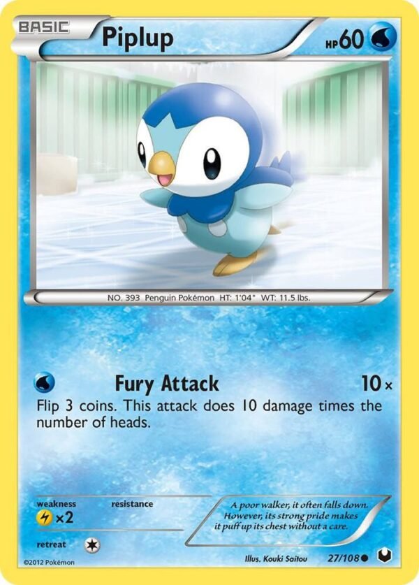 Piplup 27/108 Reverse Holofoil Dark Explorers Piplup 27/108 Reverse Holofoil Dark Explorers