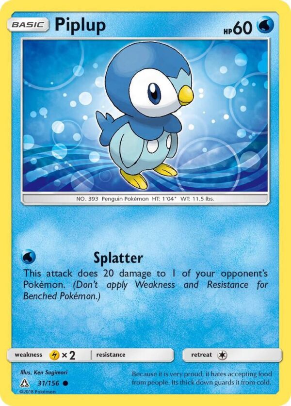Piplup (31) 31/156 Reverse Holofoil SM – Ultra Prism