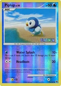 Piplup | 71/100 [Platinum] | 071/100 | Reverse Holofoil | Burger King Promos