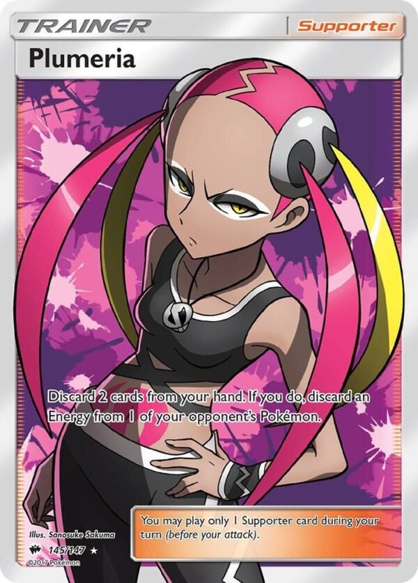 Plumeria (Full Art) 145/147 Holofoil SM – Burning Shadows Plumeria (Full Art) 145/147 Holofoil SM – Burning Shadows