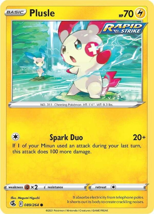 Plusle 089/264 Reverse Holofoil SWSH08: Fusion Strike