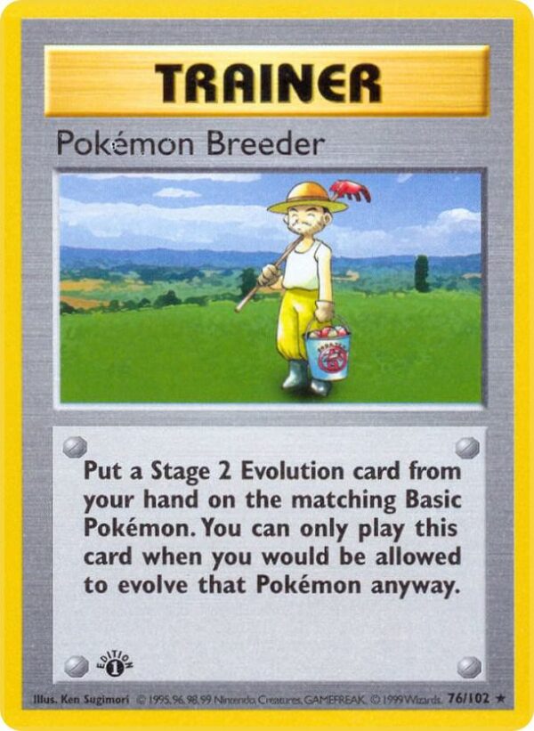 Pokemon Breeder 076/102 1st Edition Base Set (Shadowless)