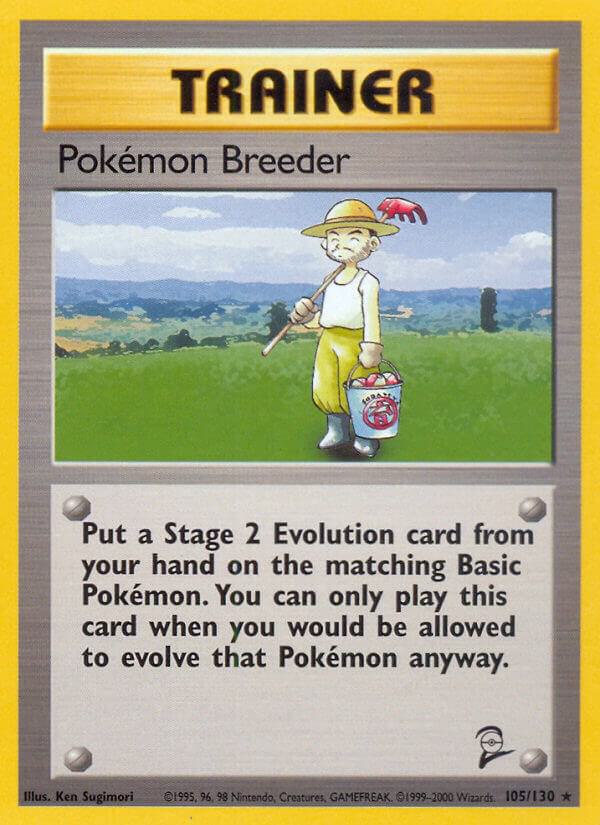Pokemon Breeder 105/130 Normal Base Set 2