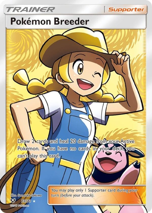 Pokemon Breeder (Full Art) 73/73 Holofoil Shining Legends Pokemon Breeder (Full Art) 73/73 Holofoil Shining Legends