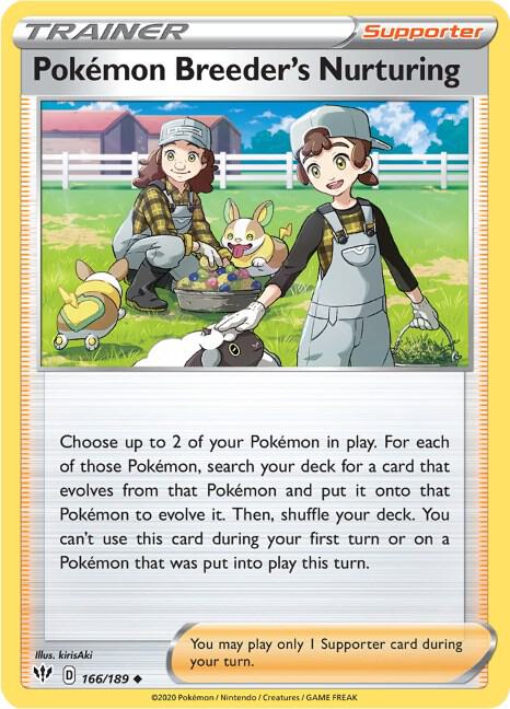 Pokemon Breeder’s Nurturing 166/189 Reverse Holofoil SWSH03: Darkness Ablaze