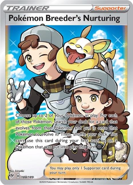 Pokemon Breeder’s Nurturing (Full Art) 188/189 Holofoil SWSH03: Darkness Ablaze Pokemon Breeder’s Nurturing (Full Art) 188/189 Holofoil SWSH03: Darkness Ablaze