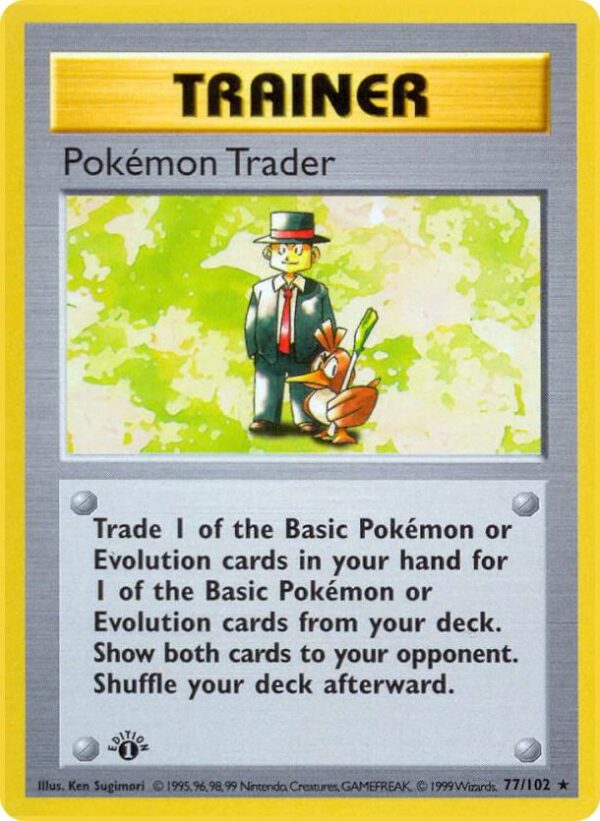 Pokemon Trader 077/102 1st Edition Base Set (Shadowless)