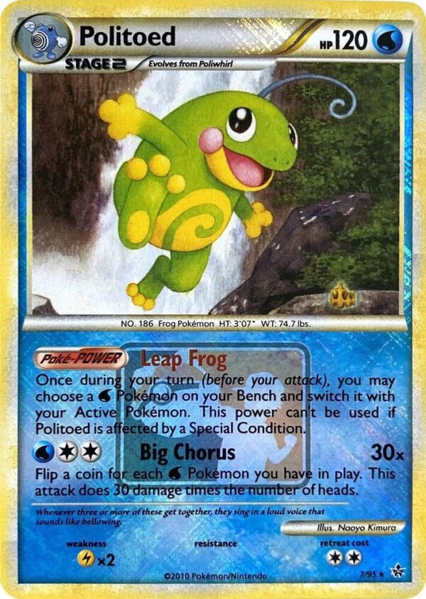 Politoed 7/95 (League Promo) 007/095 Reverse Holofoil League & Championship Cards Politoed 7/95 (League Promo) 007/095 Reverse Holofoil League & Championship Cards