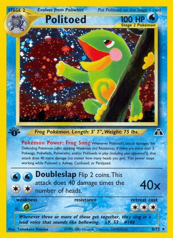Politoed (8) 08/75 1st Edition Holofoil Neo Discovery