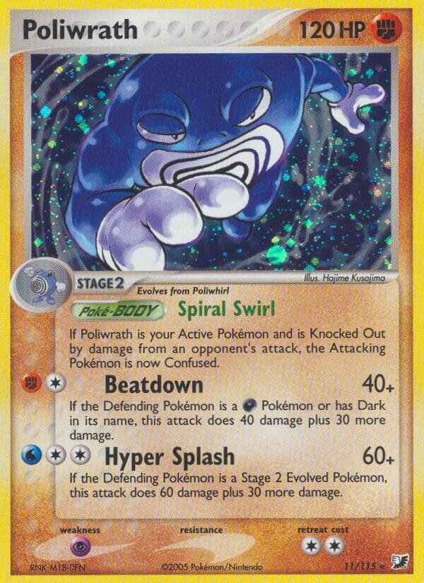 Poliwrath 11/115 Reverse Holofoil Unseen Forces