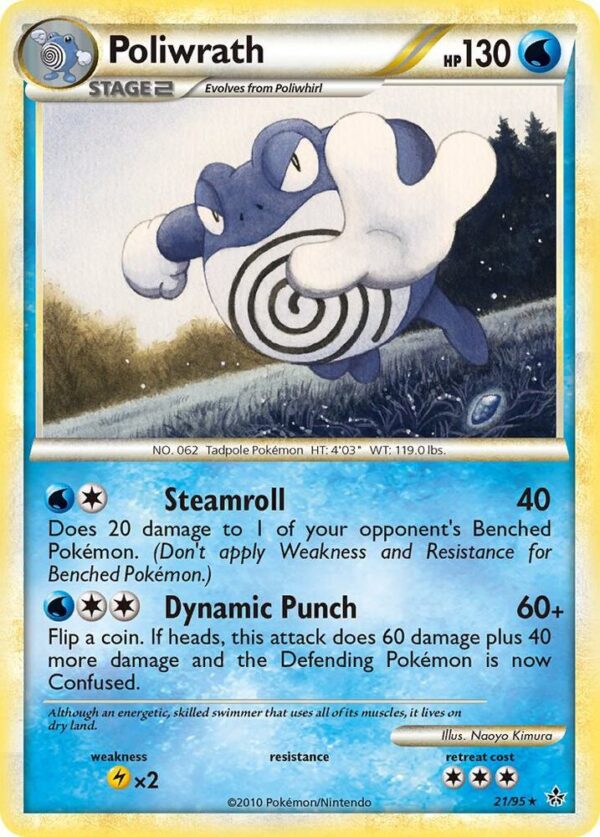 Poliwrath 21/95 Reverse Holofoil Unleashed