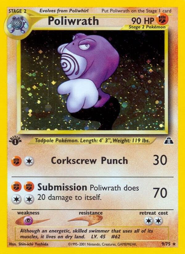 Poliwrath (9) 09/75 Unlimited Holofoil Neo Discovery