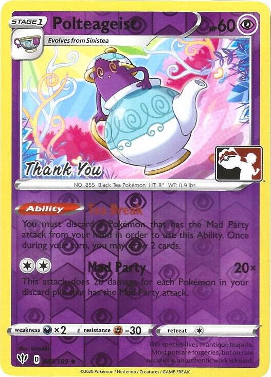 Polteageist 83/189 (Pokemon League) [Thank You] 083/189 Reverse Holofoil League & Championship Cards