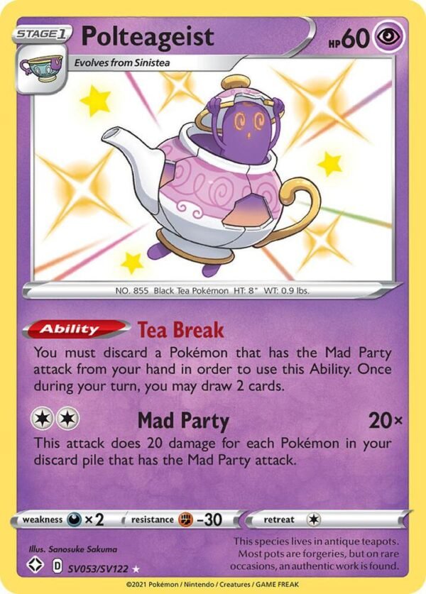 Polteageist SV053/SV122 Holofoil Shining Fates: Shiny Vault Polteageist SV053/SV122 Holofoil Shining Fates: Shiny Vault