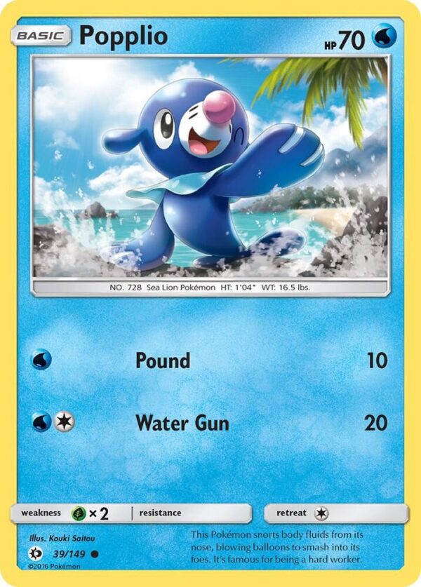 Popplio 39/149 Normal SM Base Set