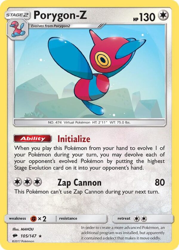 Porygon-Z 105/147 Reverse Holofoil SM – Burning Shadows