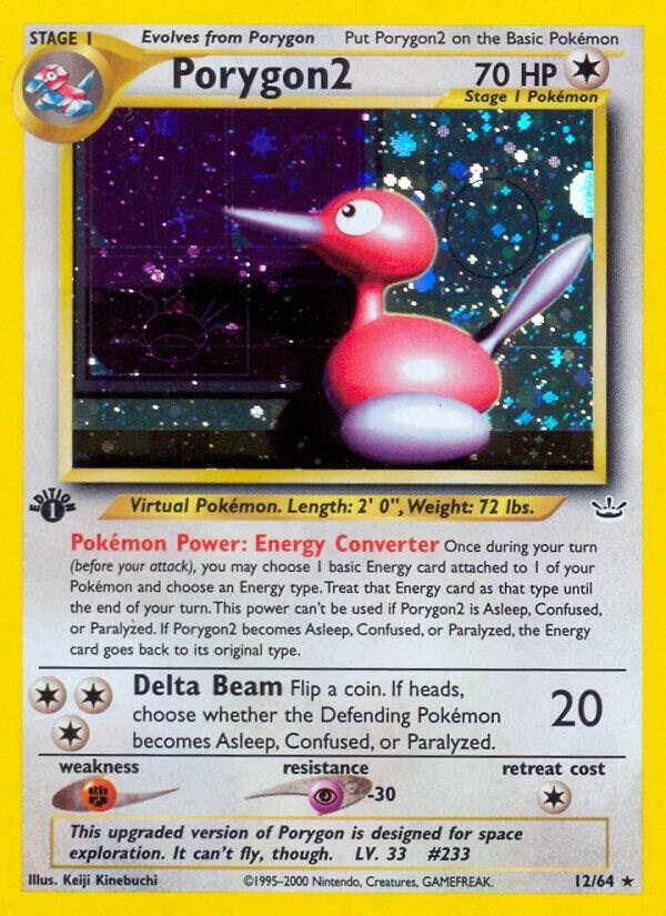 Porygon2 12/64 1st Edition Holofoil Neo Revelation
