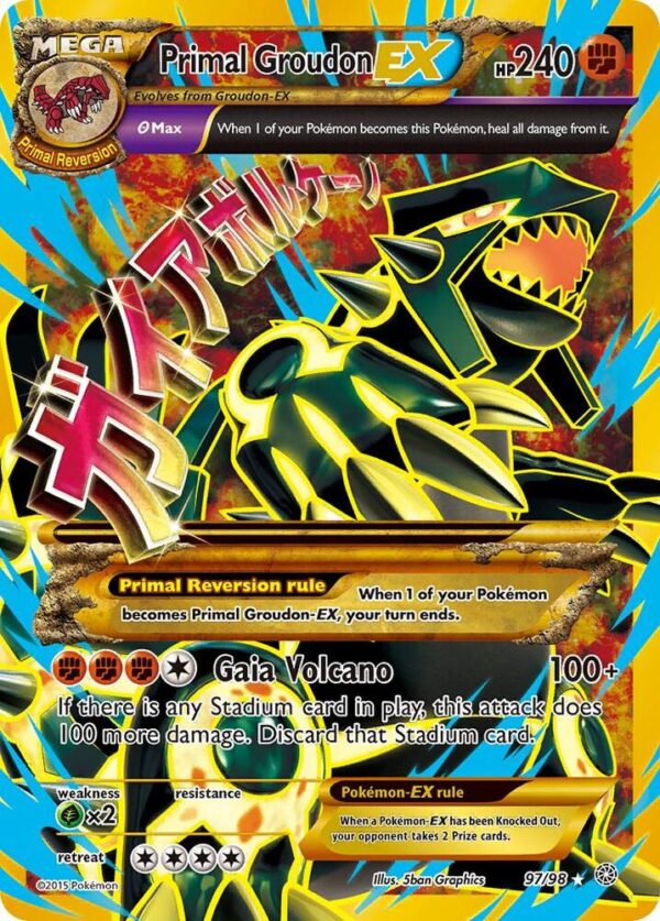 Primal Groudon EX (Shiny Full Art) 97/98 Holofoil XY – Ancient Origins