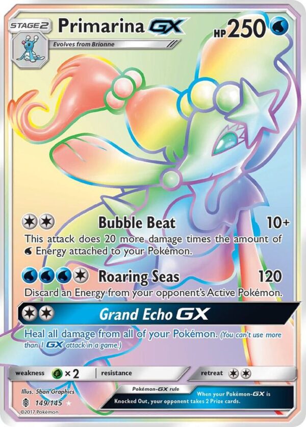 Primarina GX (Secret) 149/145 Holofoil SM – Guardians Rising