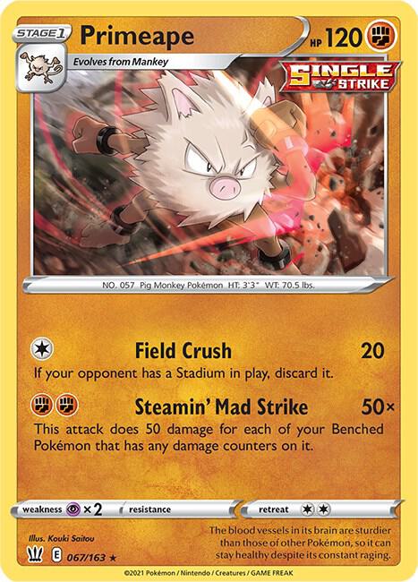 Primeape 067/163 Normal SWSH05: Battle Styles