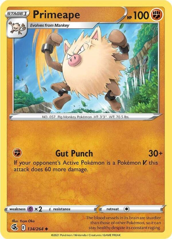 Primeape 134/264 Normal SWSH08: Fusion Strike