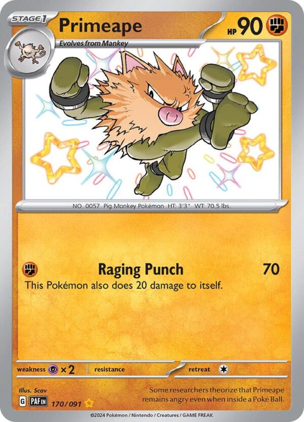 Primeape 170/091 Holofoil SV: Paldean Fates Primeape 170/091 Holofoil SV: Paldean Fates