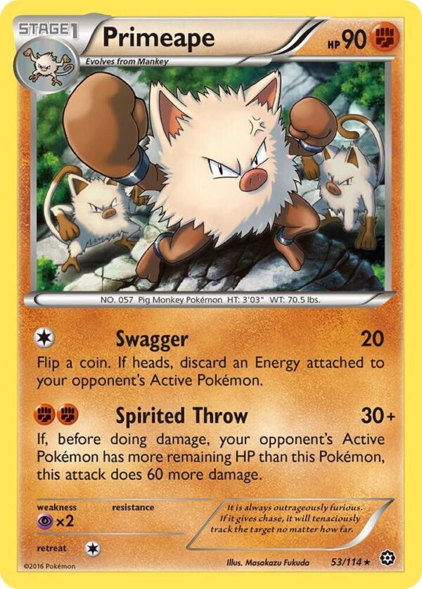 Primeape 53/114 Normal XY – Steam Siege Primeape 53/114 Normal XY – Steam Siege