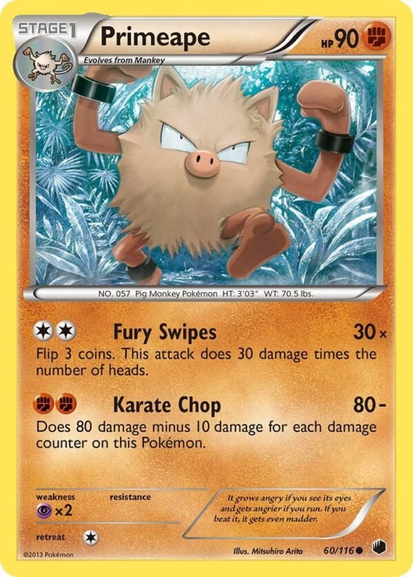 Primeape 60/116 Reverse Holofoil Plasma Freeze Primeape 60/116 Reverse Holofoil Plasma Freeze