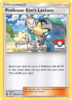 Professor Elm’s Lecture 188a/214 (League Challenge) [1st Place] Reverse Holofoil League & Championship Cards