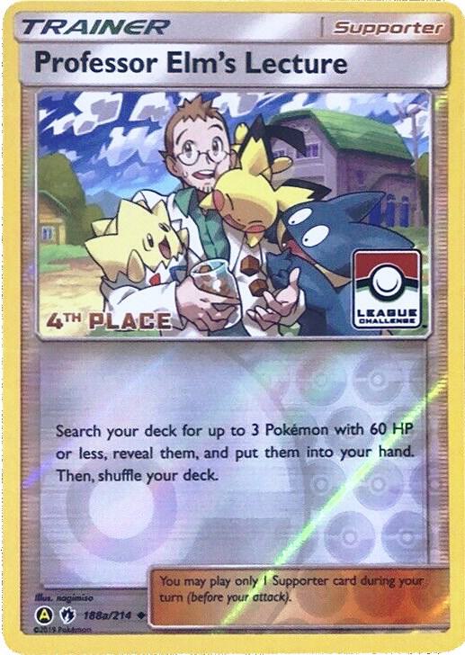 Professor Elm’s Lecture 188a/214 (League Challenge) [4th Place] Reverse Holofoil League & Championship Cards
