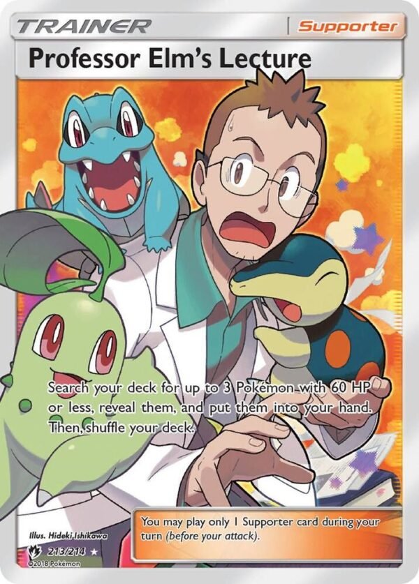 Professor Elm’s Lecture (Full Art) 213/214 Holofoil SM – Lost Thunder Professor Elm’s Lecture (Full Art) 213/214 Holofoil SM – Lost Thunder