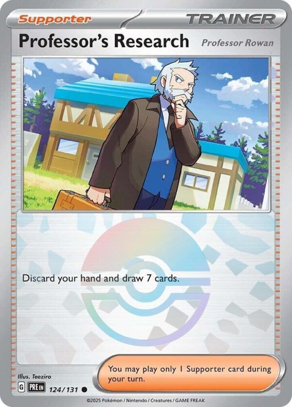 Professor’s Research [Professor Rowan] (Poke Ball Pattern) 124/131 Holofoil SV: Prismatic Evolutions
